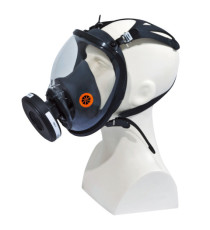 Maschera completa M9300 Strap Galaxy - policarbonato/silicone - nero/arancio - Deltaplus