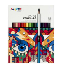 Matita colorata Color Pencil 4.0 - mina 4 mm - colori assortiti - Carioca Plus - conf. 18 pezzi Matita colorata Color Pencil 4.0 - mina 4 mm - colori assortiti - Carioca Plus - conf. 18 pezzi