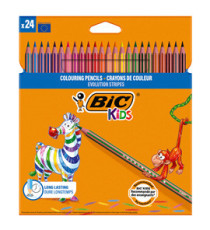 Matita colorata Evolution Stripes - colori assortiti - Bic - conf. 24 pezzi