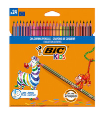 Matita colorata Evolution Stripes - colori assortiti - Bic - conf. 24 pezzi