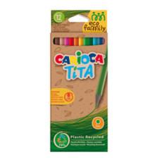 Matita colorata Tita Eco Family - colori assortiti - Carioca - astuccio12 pezzi Matita colorata Tita Eco Family - colori assortiti - Carioca - astuccio12 pezzi