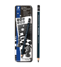 Matita di grafite  tipo carboncino Mars Lumograph Black - 4 gradazioni - Staedtler  - conf. 6 pezzi Matita di grafite  tipo carboncino Mars Lumograph Black - 4 gradazioni - Staedtler  - conf. 6 pezzi