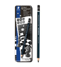 Matita di grafite  tipo carboncino Mars Lumograph Black - 4 gradazioni - Staedtler  - conf. 6 pezzi Matita di grafite  tipo carboncino Mars Lumograph Black - 4 gradazioni - Staedtler  - conf. 6 pezzi