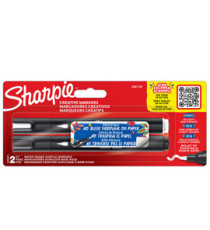 Marcatore acrilico - punta tonda - bianco/nero - Sharpie - conf. 2 pezzi