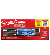 Marcatore acrilico - punta tonda - bianco/nero - Sharpie - conf. 2 pezzi