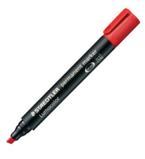Marcatore Lumocolor Permanent 350 - punta a scalpello - tratto 2 - 5 mm - rosso - Staedtler Marcatore Lumocolor Permanent 350 - punta a scalpello - tratto 2 - 5 mm - rosso - Staedtler