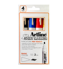 Marcatore per tessuto - punta tonda 2.0 mm - colori assortiti - Artline - conf. 4 pezzi