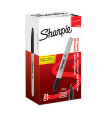 Marcatore permanente fine - punta conica 1,0 mm - nero - Sharpie - value pack 20 + 4 pezzi