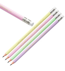 Matita Evolution Pastel - gradazione HB -  con gommino - colori assortiti - Bic - conf. 12 pezzi