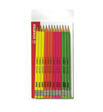 Matita in grafite Swano fluo - gradazione HB - con gommino - fusto in 4 colori fluo - Stabilo - conf. 12 pezzi Matita in grafite Swano fluo - gradazione HB - con gommino - fusto in 4 colori fluo - Stabilo - conf. 12 pezzi