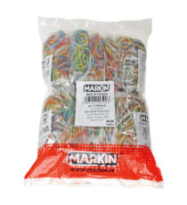 Elastici - misure e colori assortiti - 1 kg - gomma - Markin - conf. 10 sacchetti (100 gr cad)