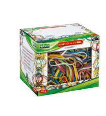 Elastici - misure e colori assortiti - 500 gr - gomma - Lebez