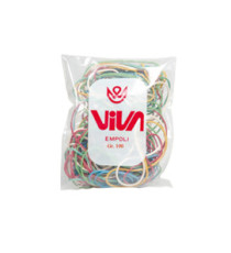 Elastici ad anello - misure e colori assortiti - 100 gr - gomma - Viva