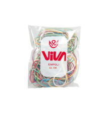 Elastici ad anello - misure e colori assortiti - 100 gr - gomma - Viva