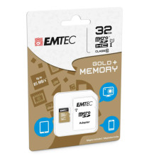 Emtec - Micro SDHC Class 10 Gold + con Adattatore - ECMSDM32GHC10GP - 32GB