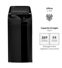 Distruggidocumenti AutoMax 350C - a frammenti - 68L - Fellowes Distruggidocumenti AutoMax 350C - a frammenti - 68L - Fellowes