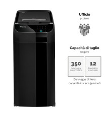 Distruggidocumenti AutoMax 350C - a frammenti - 68L - Fellowes Distruggidocumenti AutoMax 350C - a frammenti - 68L - Fellowes