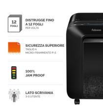 Distruggidocumenti LX-201 - a microframmenti - nero - Fellowes Distruggidocumenti LX-201 - a microframmenti - nero - Fellowes