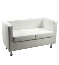 Divanetto Pragma PR2 - 2 posti - con braccioli inclusi - similpelle - bianco - Unisit Divanetto Pragma PR2 - 2 posti - con braccioli inclusi - similpelle - bianco - Unisit