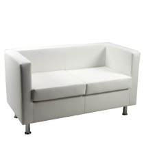 Divanetto Pragma PR2 - 2 posti - con braccioli inclusi - similpelle - bianco - Unisit Divanetto Pragma PR2 - 2 posti - con braccioli inclusi - similpelle - bianco - Unisit