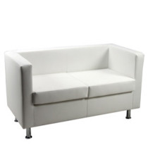 Divanetto Pragma PR2 - 2 posti - con braccioli inclusi - similpelle - bianco - Unisit Divanetto Pragma PR2 - 2 posti - con braccioli inclusi - similpelle - bianco - Unisit