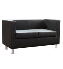 Divanetto Pragma PR2 - 2 posti - con braccioli inclusi - similpelle - nero - Unisit Divanetto Pragma PR2 - 2 posti - con braccioli inclusi - similpelle - nero - Unisit