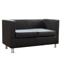 Divanetto Pragma PR2 - 2 posti - con braccioli inclusi - similpelle - nero - Unisit Divanetto Pragma PR2 - 2 posti - con braccioli inclusi - similpelle - nero - Unisit