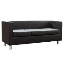 Divanetto Pragma PR3 - 3 posti - con braccioli inclusi - similpelle - nero - Unisit Divanetto Pragma PR3 - 3 posti - con braccioli inclusi - similpelle - nero - Unisit