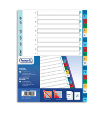 Divisori alfabetici 20 tacche - PP - A4 - colori assortiti - Favorit
