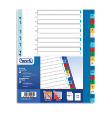 Divisori alfabetici 20 tacche - PP - A4 maxi - colori assortiti - Favorit Divisori alfabetici 20 tacche - PP - A4 maxi - colori assortiti - Favorit