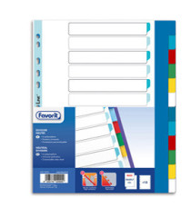 Divisori Neutri a 12  tacche - PP - A4 maxi - colori assortiti - Favorit Divisori Neutri a 12  tacche - PP - A4 maxi - colori assortiti - Favorit