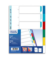Divisori Neutri a 6 tacche - PP - A4 - colori assortiti - Favorit Divisori Neutri a 6 tacche - PP - A4 - colori assortiti - Favorit