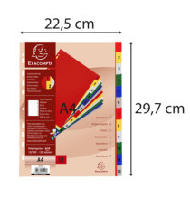 Divisori Numerici - 1-12 - PPL opaco - A4 - colori assortiti - Exacompta Divisori Numerici - 1-12 - PPL opaco - A4 - colori assortiti - Exacompta