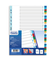 Divisori numerici 31 tacche - A4 - PP - colori assortiti - Favorit