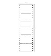 Etichette adesive a modulo continuo TT956 - in carta - corsia singola - permanenti - 64 x 34 mm - 6 et/fg - 200 fogli -