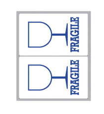 Etichette adesive fragile - in carta - permanenti - 115 x 70 mm - 2 et/fg - 10 fogli - bianco - Markin Etichette adesive fragile - in carta - permanenti - 115 x 70 mm - 2 et/fg - 10 fogli - bianco - Markin