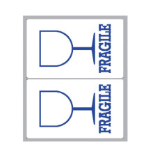 Etichette adesive fragile - in carta - permanenti - 115 x 70 mm - 2 et/fg - 10 fogli - bianco - Markin Etichette adesive fragile - in carta - permanenti - 115 x 70 mm - 2 et/fg - 10 fogli - bianco - Markin