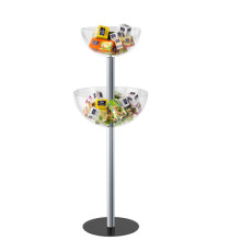 Espositore da terra con 2 semisfere contenitori - Ø 50 cm / Ø 40 cm - altezza 116 cm - Tecnostyl Espositore da terra con 2 semisfere contenitori - Ø 50 cm / Ø 40 cm - altezza 116 cm - Tecnostyl