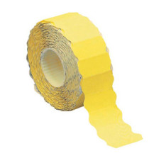 Etichetta a onda - permanente - 26x12 mm - giallo fluo - Markin - rotolo da 1500 etichette Etichetta a onda - permanente - 26x12 mm - giallo fluo - Markin - rotolo da 1500 etichette