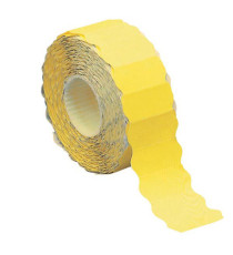 Etichetta a onda - permanente - 26x12 mm - giallo fluo - Markin - rotolo da 1500 etichette Etichetta a onda - permanente - 26x12 mm - giallo fluo - Markin - rotolo da 1500 etichette