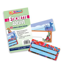 Etichetta adesiva segnanome - 6,3 x 8 cm - fantasie assortite - Colorosa - busta 12 pezzi