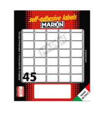 Etichette adesive - in carta - permanenti - 21 x 14 mm - 45 et/fg - 10 fogli - bianco - Markin