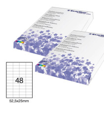 Etichette adesive - in carta - permanenti - 52,5 x 25 mm - 48 et/fg - 100 fogli - bianco - Starline