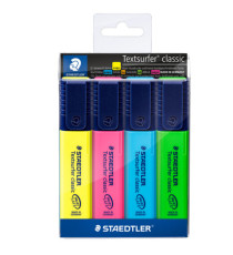 Evidenziatore Textsurfer Classic  - punta a scalpello - tratto da 1,0-5,0mm - astuccio 4 colori - Staedtler Evidenziatore Textsurfer Classic  - punta a scalpello - tratto da 1,0-5,0mm - astuccio 4 colori - Staedtler