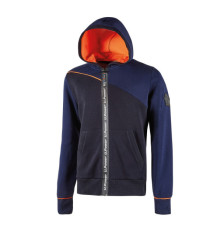 Felpa Jupiter - con cappuccio - taglia M - blu/arancione - U-Power