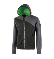 Felpa Jupiter - con cappuccio - taglia XXL - grigio/verde - U-Power