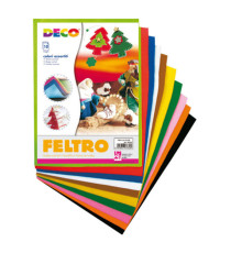 Feltro colorato - 21 x 30 cm - colori assortiti - Deco - conf.10 fogli