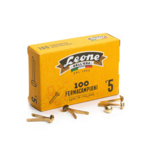 Fermacampioni ottonati - n. 5 - 2,5 cm - Leone - conf. 100 pezzi Fermacampioni ottonati - n. 5 - 2,5 cm - Leone - conf. 100 pezzi
