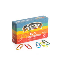 Fermagli metallizzati - n. 3 - 2,8 cm - colori assortiti - Leone - conf. 100 pezzi Fermagli metallizzati - n. 3 - 2,8 cm - colori assortiti - Leone - conf. 100 pezzi