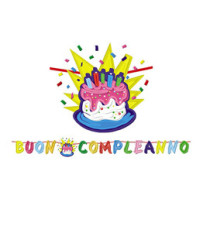 Festone Buon compleannoTorta - in cartoncino - 6 mt - Big Party Festone Buon compleannoTorta - in cartoncino - 6 mt - Big Party